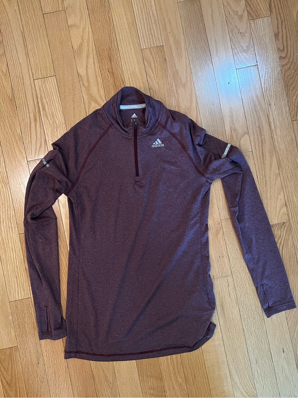 adidas women’s Maroon Half-Zip Performance Pullover